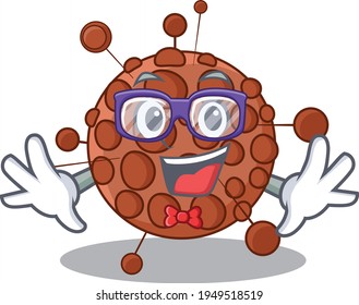 A caricature drawing of nerd neisseria wearing weird glasses. Vector illustration