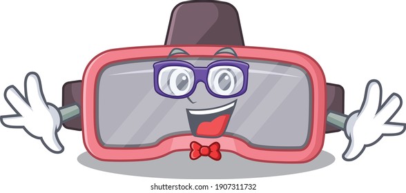A caricature drawing of nerd vr glasses wearing weird glasses