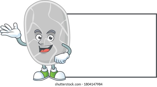 A caricature drawing of nitrospirae with board. Vector illustration