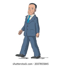 Caricature drawing of the Prime Minister of the Italian Republic