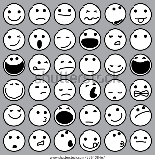 Caricature Emoticons Vector Illustration Caricature Emoticons Stock ...