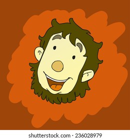 caricature face of man