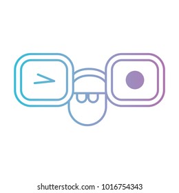 caricature glasses with eye wink expression in degraded blue to purple color contour