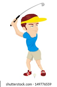 Caricature of a golfer 