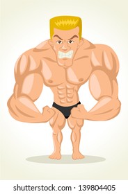 Caricature illustration of a bodybuilder