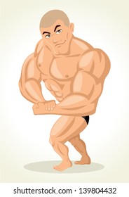 Caricature illustration of a bodybuilder