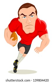 Caricature illustration of a rugby player