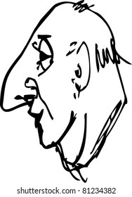 Caricature of an old man