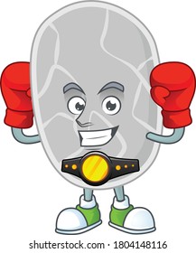 Caricature picture of nitrospirae boxing athlete in the arena. Vector illustration