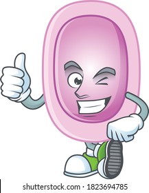 Caricature picture of pertussis with Thumbs up finger. Vector illustration