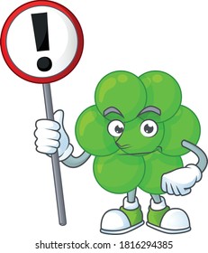Caricature picture of staphylococcus aureus holding a sign. Vector illustration