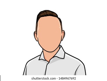 caricature portrait, illustration of a man in a white shirt.