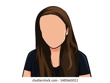 caricature portrait, illustration of a woman in a black shirt.