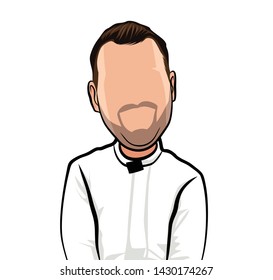 caricature of portraits, illustrations  big head avatar, with white tshirt