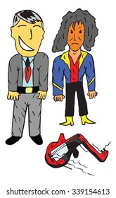 caricature of rock 'roll vector illustration