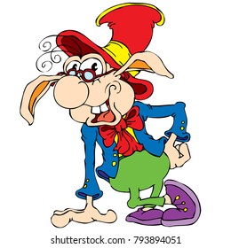 caricature scientist in a big hat
