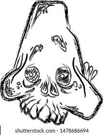 Caricature Of The Skull. Vector image of the skull in comic form
