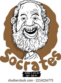 Caricature of Socrates: An ancient Greek philosopher. 