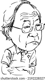 Caricature Of Tan Cheng Bock - Singaporean Politician, Medical Practitioner And Chairman Of The Progress Singapore Party Since 2021.