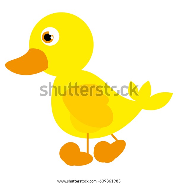 Caricature Yellow Duck Side View Animal Stock Vector (Royalty Free ...