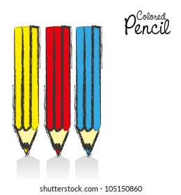 caricatures of cartoon colored pencils, vector illustration