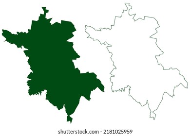 Carichi municipality (Free and Sovereign State of Chihuahua, Mexico, United Mexican States) map vector illustration, scribble sketch Carichí map