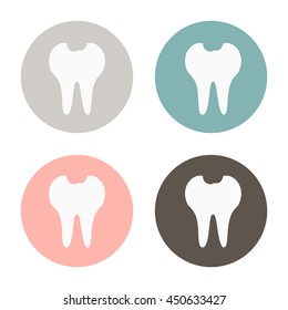 caries damaged human tooth icon. vector medical illustration.