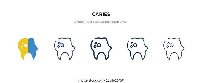 caries icon in different style vector illustration. two colored and black caries vector icons designed in filled, outline, line and stroke style can be used for web, mobile, ui