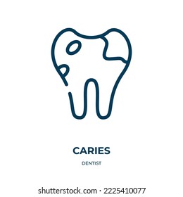 Caries icon. Linear vector illustration from dentist collection. Outline caries icon vector. Thin line symbol for use on web and mobile apps, logo, print media.