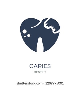Caries icon. Trendy flat vector Caries icon on white background from Dentist collection, vector illustration can be use for web and mobile, eps10