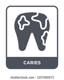 caries icon vector on white background, caries trendy filled icons from Medical collection, caries simple element illustration