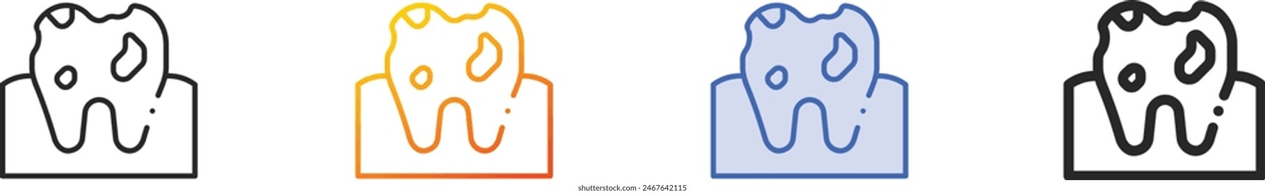 caries icon.Thin Linear, Gradient, Blue Stroke and bold Style Design Isolated On White Background