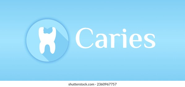 Caries Light Blue Background Illustration Banner