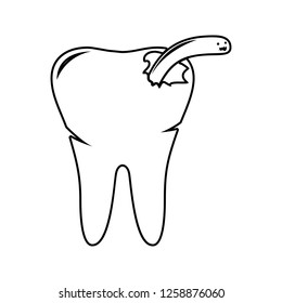 caries on tooth icon. Element of Dental for mobile concept and web apps icon. Thin line icon for website design and development, app development