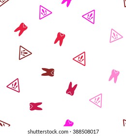 Caries Seamless repeatable pattern. Style is flat vector symbols on a white background.