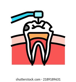 caries treatment color icon vector. caries treatment sign. isolated symbol illustration