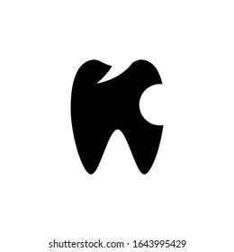 Caries vector icon in black flat shape design isolated on white background