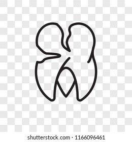 Caries vector icon isolated on transparent background, Caries logo concept