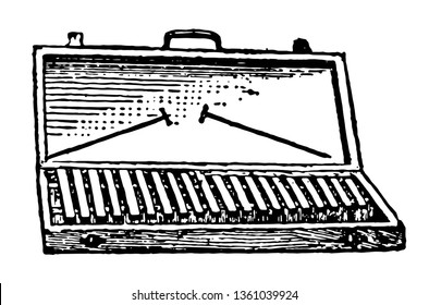 Carillon without Clavier can be struck by a small hammer, vintage line drawing or engraving illustration.