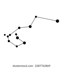 Carina constellation map. Vector illustration.