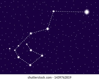 Carina constellation. Starry night sky. Cluster of stars and galaxies. Deep space. Vector illustration