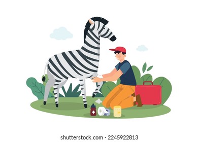 Caring For Animals Illustration concept on white background