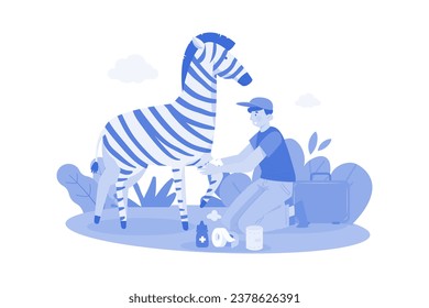 Caring For Animals Illustration concept on a white background
