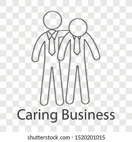 Caring business icon concept on transparency background. Business creative  idea design. Line vector illustration use for your project.