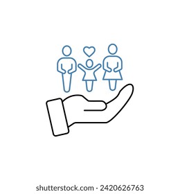 caring concept line icon. Simple element illustration. caring concept outline symbol design.