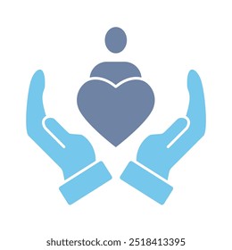 Icono de línea de concepto de cuidado. Ilustración de elemento simple. diseño de símbolo de contorno de concepto de cuidado.