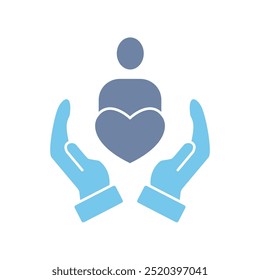 caring concept line icon. Simple element illustration.caring concept outline symbol design.