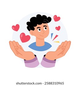 Caring Concepts Style illustrations. EPS 10 File stock illustration