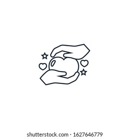 caring creative icon. From Valentines Day icons collection. Isolated caring sign on white background
