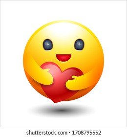 Caring Emoticon, sign and symbol vector.